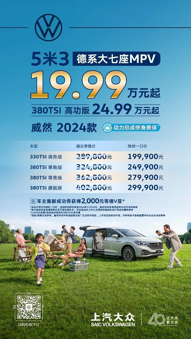 限時一口價19.99萬元起，廣州車展威然送出大驚喜