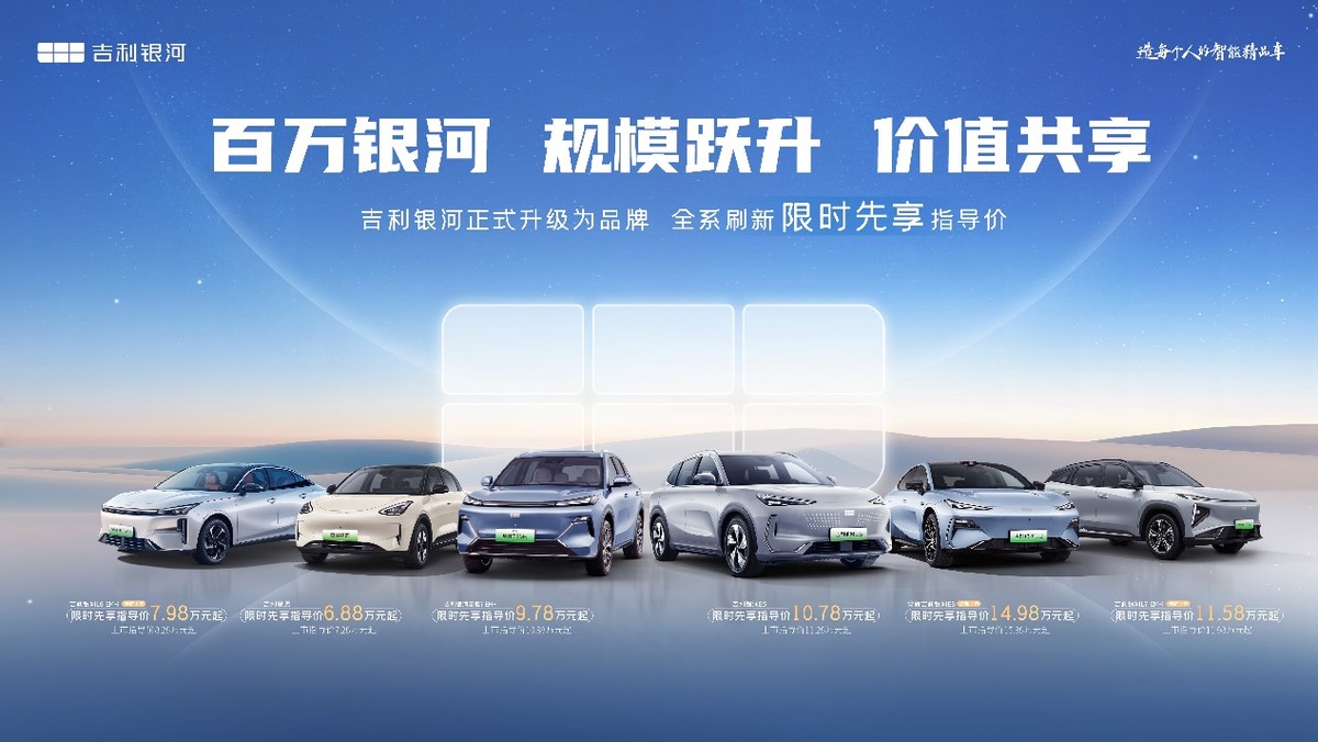 吉利銀河正式升級(jí)為吉利銀河品牌 全系價(jià)格調(diào)整市場(chǎng)競(jìng)爭(zhēng)力再升級(jí)